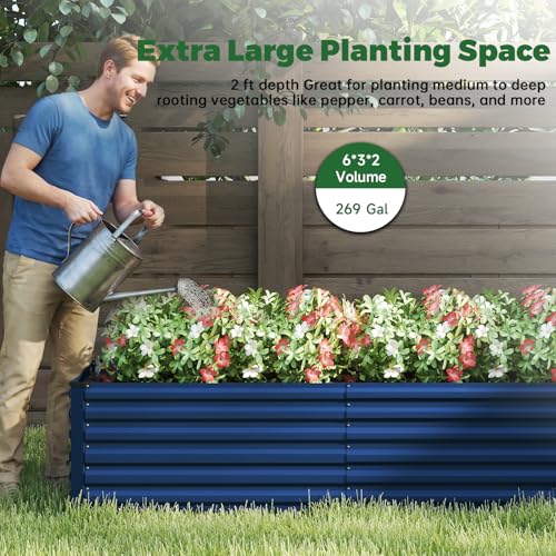 6x3x2ft Outdoor Metal Raised Garden Bed (2 Count)