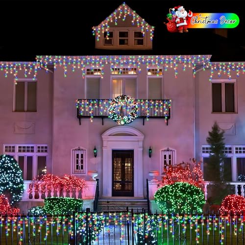Multicolor Icicle Lights for Outside (33 Foot)