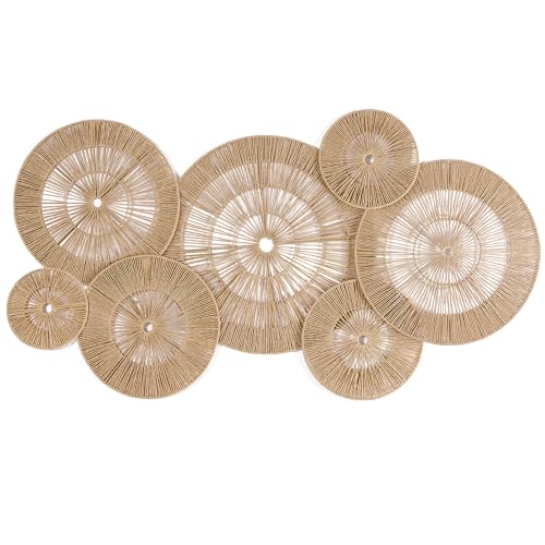 7 Pack Handwoven Boho Baskets Wall Decor (7 Count)