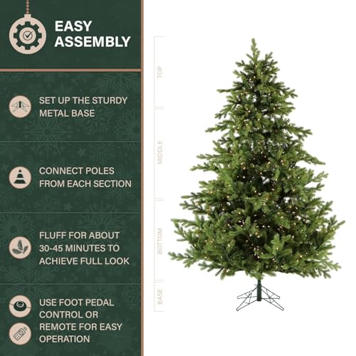 9 Ft. Foxtail Pine Artificial Christmas Tree with Warm White LED Lights and Stand