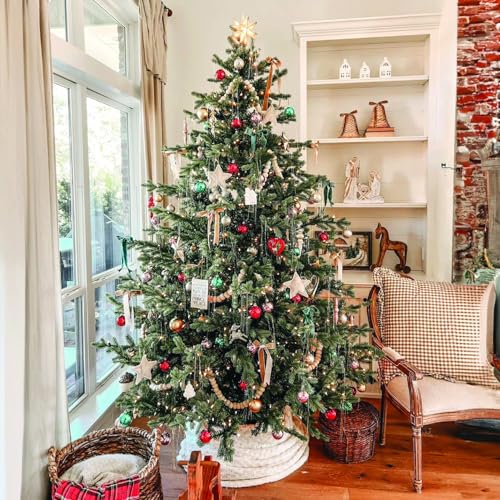 7.5 Ft. Foxtail Pine Artificial Christmas Tree with White Incandescent Smart Lights and Stand