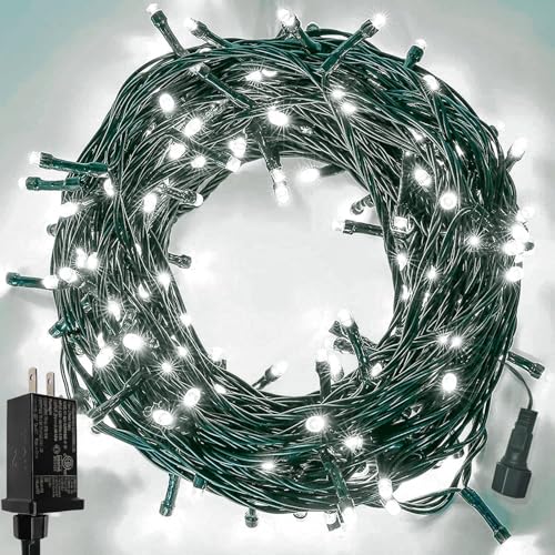 Extendable Christmas String Lights Indoor Outdoor 42.8FT 100 LED Cool White