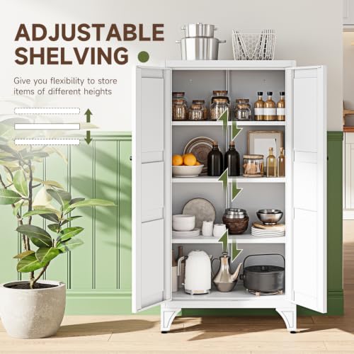 Metal Storage Cabinet with Doors and Shelves