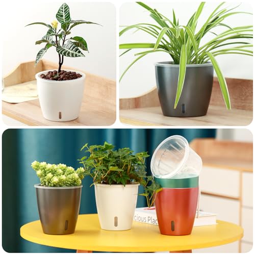 Self Watering Pots for Indoor Plants (6 Count)