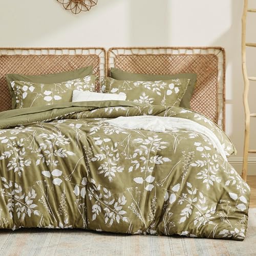 Floral Olive Green Comforter Set