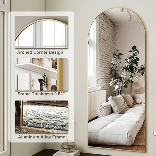 64"x21" Arched Full Length Mirror
