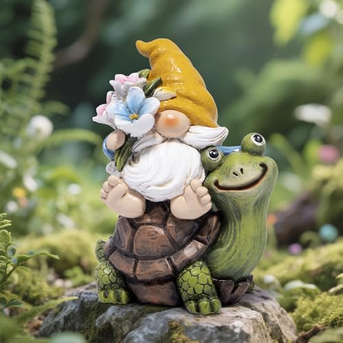 Spring Garden Gnome Decoration Flower Animal Ornaments Decor Gifts Spring Gnomes for Garden Decorations Summer Elf Figurine Gifts for Mom Outdoor Decor