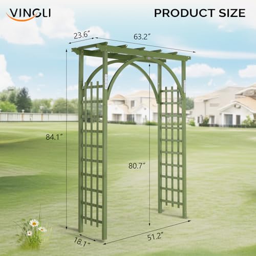 85in Wooden Arbor Garden Arch