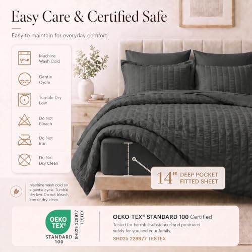 Oversized Queen Seersucker Comforter Set