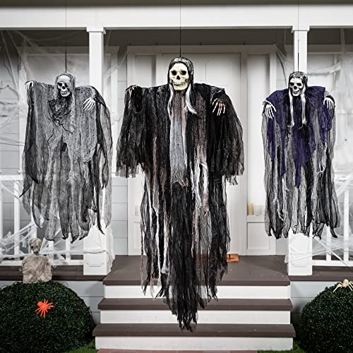 3 Pack Hanging Halloween Skeleton Ghosts Decorations (3 Count)