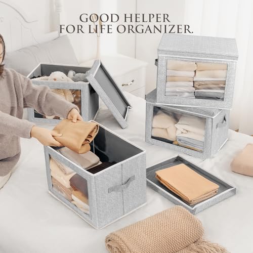 Stackable Storage Bins with Lids (5 Count)