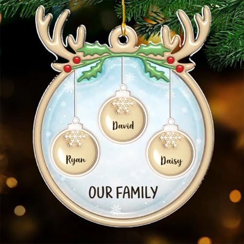 Family Charm Personalized 3D Inflated Effect Acrylic Ornament