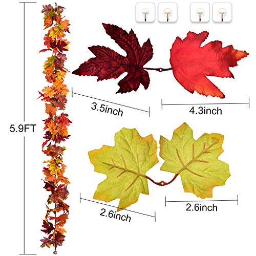 2 Pack Fall Garland Maple Leaf (11.7999 Foot)