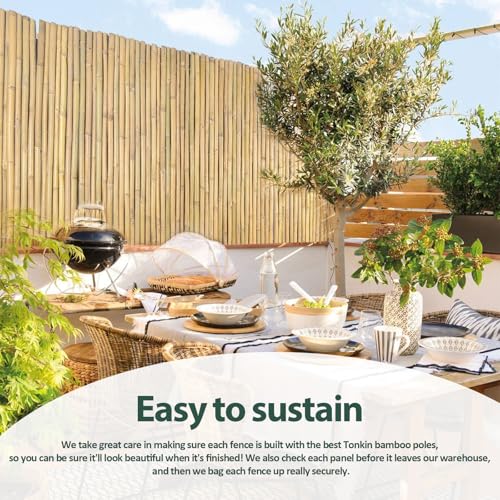 Natural Bamboo Roll Fence 6ft H x 8ft L x 0.7 in D