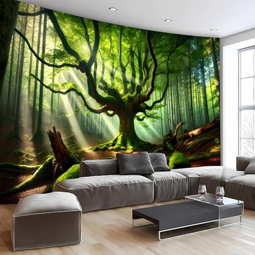 Nature Tapestry Forest Tree Sea Cave Wall Hanging