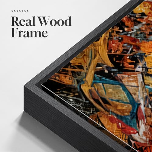 Large Framed Colorful Abstract Wall Art