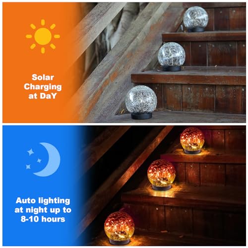 Solar Globe Lights Outdoor Waterproof (4 Count)