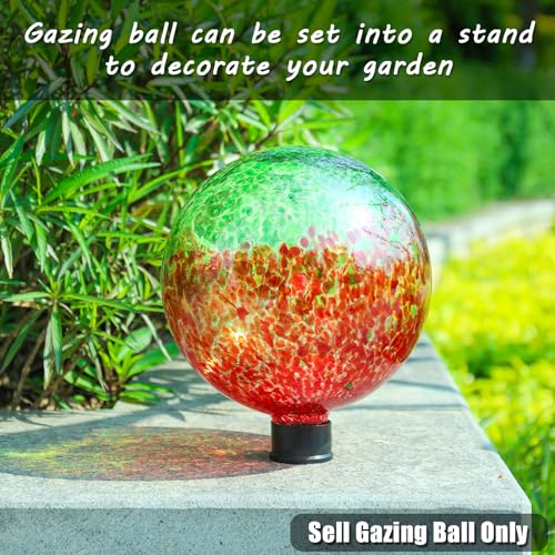 Gazing Ball Glass Gazing Balls Garden Globe Outdoor Decor 10" Red