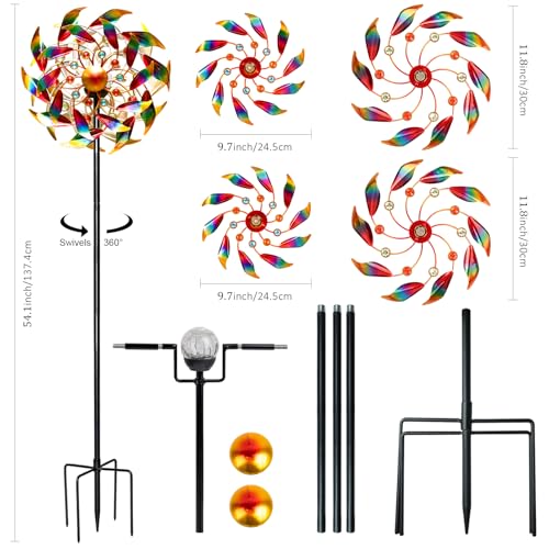 Solar Wind Spinners for Yard and Garden