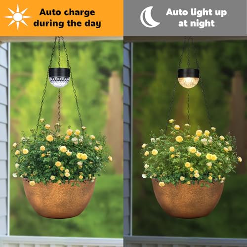 2 Pack Solar Hanging Planters for Plants Outdoor (2 Count)