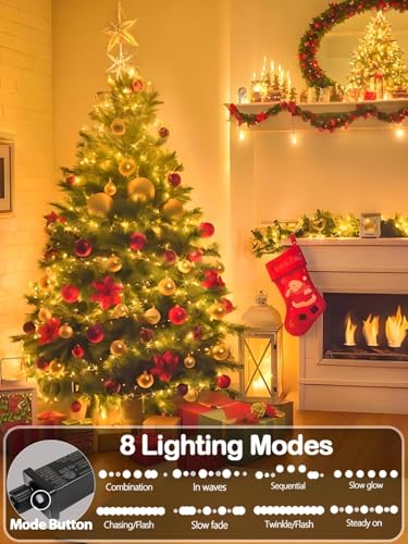 2 Pack Extendable Christmas String Lights Indoor Outdoor 400 LED Warm White
