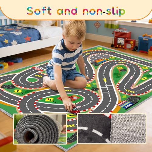 Kids Rug Playmat City Life Playroom Rug Activity Mat for Kids Toy Car Kids Carpet for Playroom Living Room
