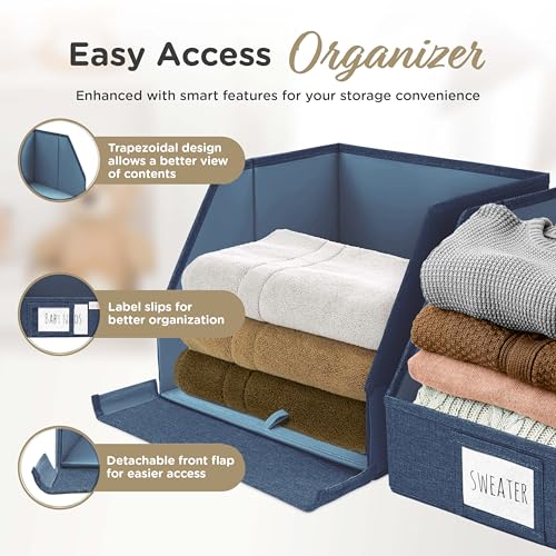 Open Front Trapezoid Closet Bins (3 Count)