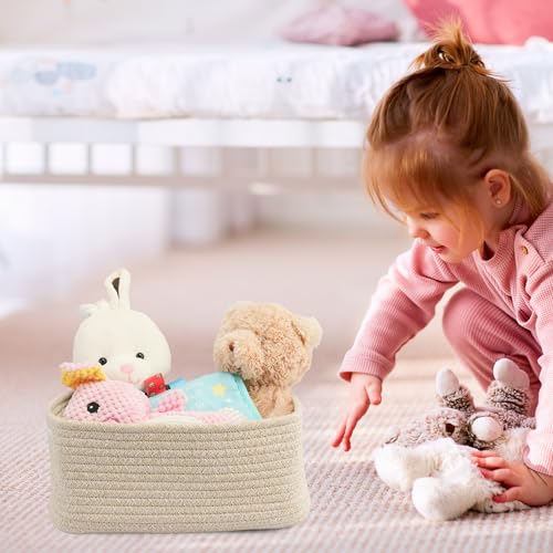 Small Woven Storage Baskets for Shelves (3 Count)