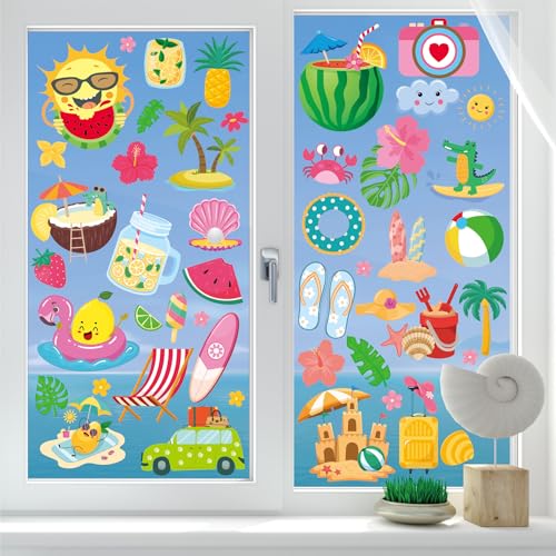 Large Summer Window Clings (63 Count)