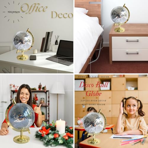 Disco Ball Globe Home Decor Statues Classic Tabletop Art Sculpture Gold Discoball Unique Western Modern Decorative Aesthetic Sculptures