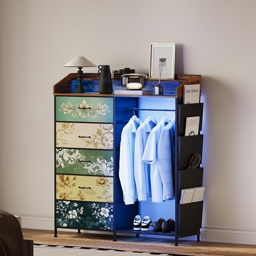 Dresser with Hanging Rack