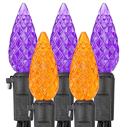 Purple & Orange Halloween Lights Outdoor