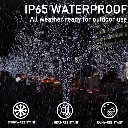 2pack 200LED Solar String Lights Outdoor Waterproof Cool White (66 Foot)