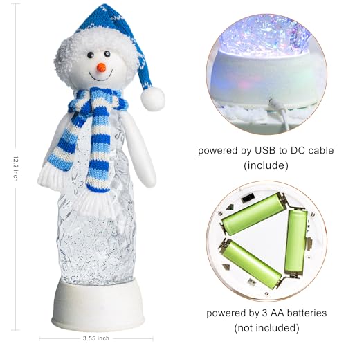 Christmas Snowman Decoration Snow Globe Lantern Indoor Decor Snowman Christmas with Music