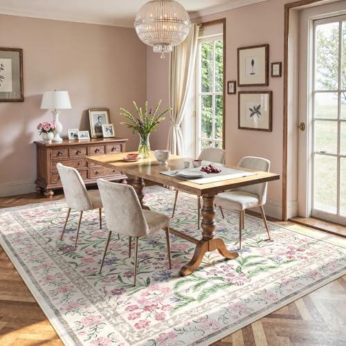 Purple Floral 8x10 Area Rugs