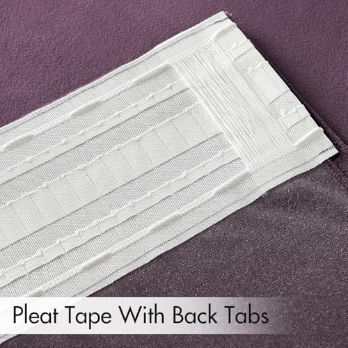 Lavender Velvet Pinch Pleat Blackout Curtains W52 X L84 Inches (2 Count)