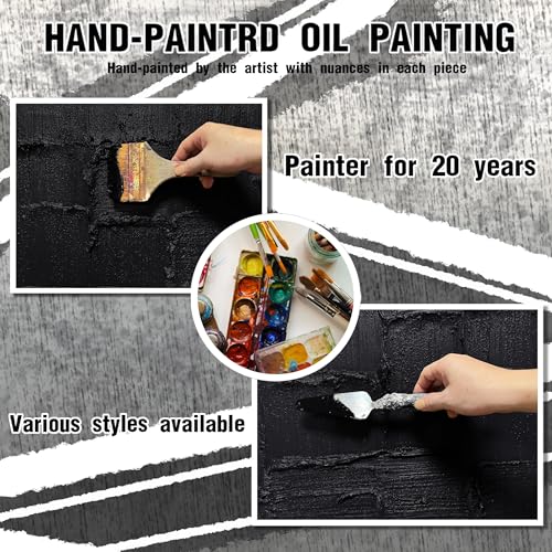 Large Abstract Pictures Wall Decor for Living Room Black Hand