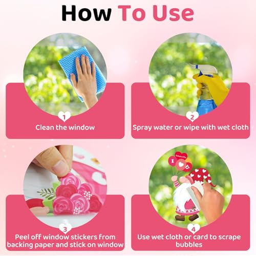 107 PCS Valentines Window Clings (9 Count)