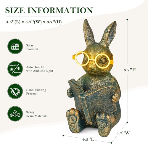 Reading Rabbit Garden Decor with Solar