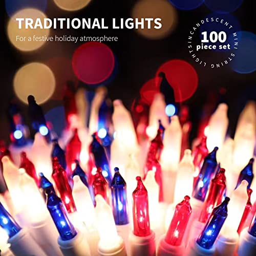 100LIGHTS RED White and Blue Extra (100 Count)