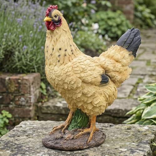 Resin Rooster Garden Statue Farmhouse Style Decor