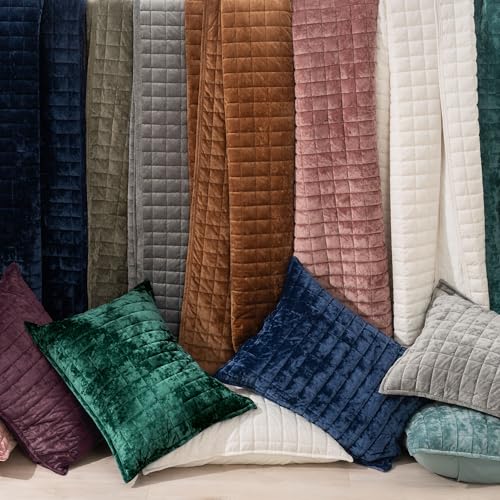 Channel Box Stitch Velvet Quilt Set