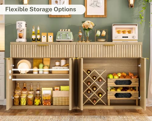 Fluted Buffet Cabinet with Storage