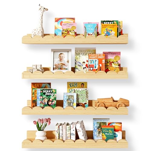 Nursery Floating Shelves for Kids Room (4 Count)