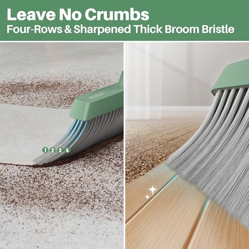 Dark Teal Green Broom and Dustpan Set
