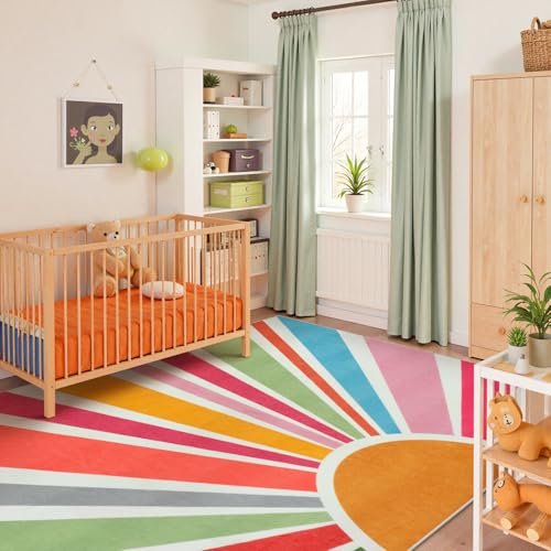 Sun 8x10 Washable Area Rugs for Living Room (80 Sq Ft)