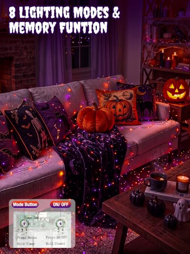 2 Pack Halloween Fairy Lights Battery Operated Timer (2 Count)