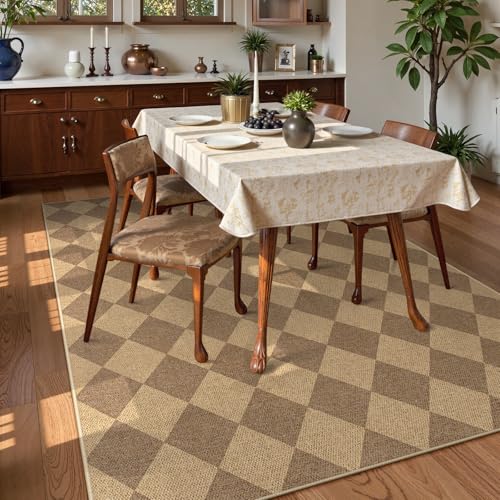 Checkered Easy Jute Living Room Rug
