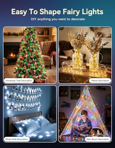 4Pack 34 Colors Changing Fairy Lights Battery Operated with Remote