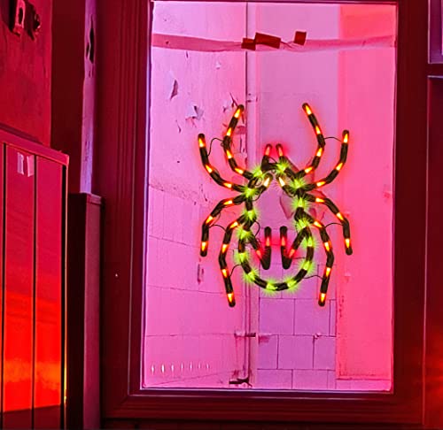 12.8" Lighted Spider Halloween Window Silhouette Decoration